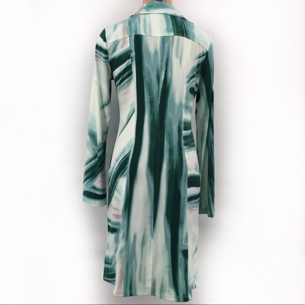 MICHAEL Michael Kors Green Striped Shirt Dress - Picture 6 of 10